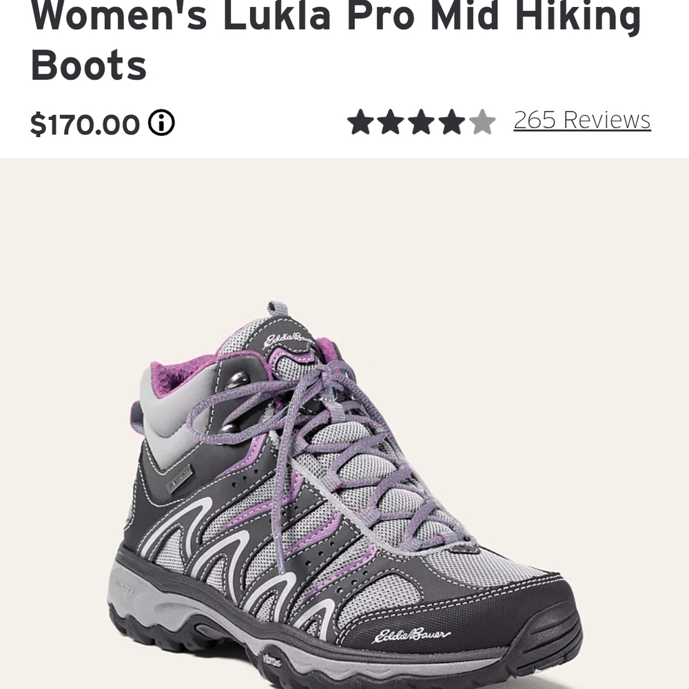 NWT- Eddie Bauer Gray and Purple Athletic Shoes with Rugged Outsole